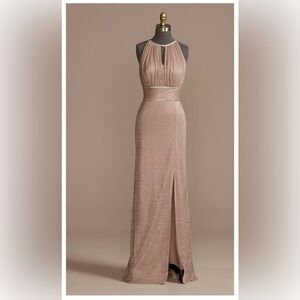 Oleg Cassini Backless Cream Gown
